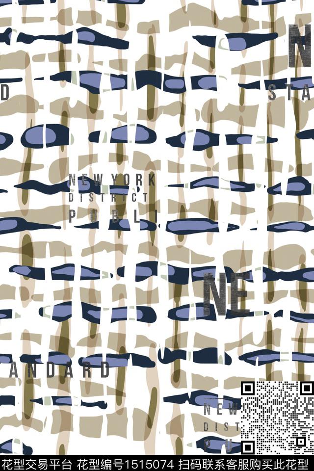 字母格子男装数码印花华亿平台下载（图片编号: 1515074） - 瓦栏（Walan）