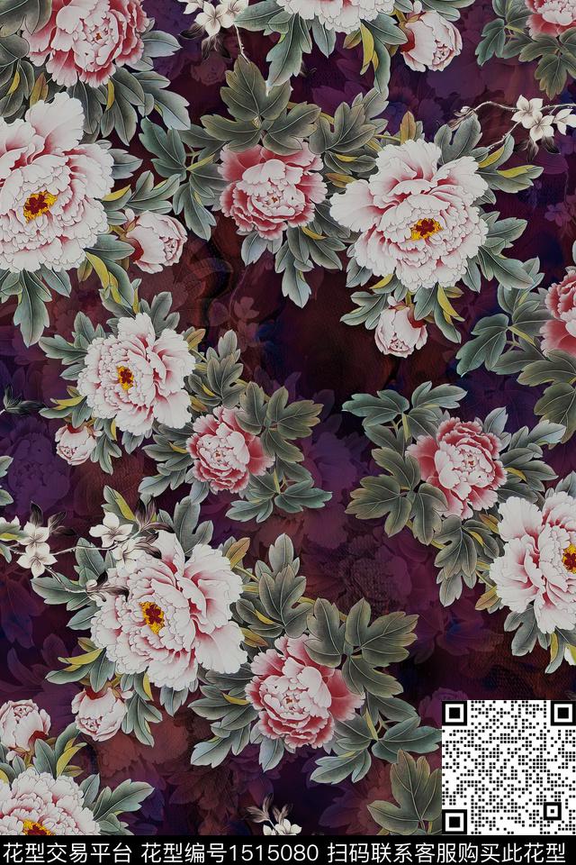 香云纱旗袍中老年数码印花华亿平台下载（图片编号: 1515080） - 瓦栏（Walan）