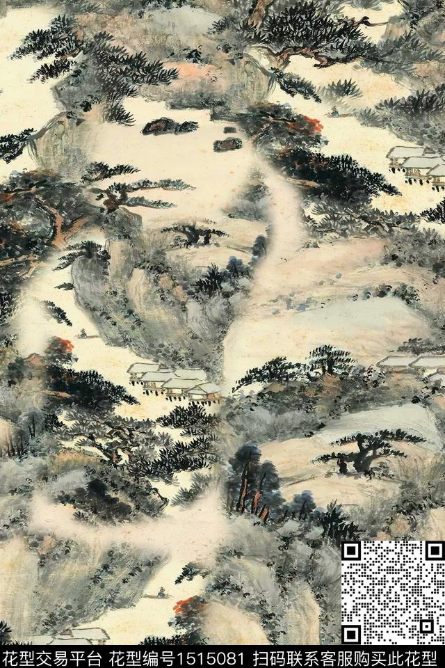 香云纱国画中老年数码印花华亿平台下载（图片编号: 1515081） - 瓦栏（Walan）