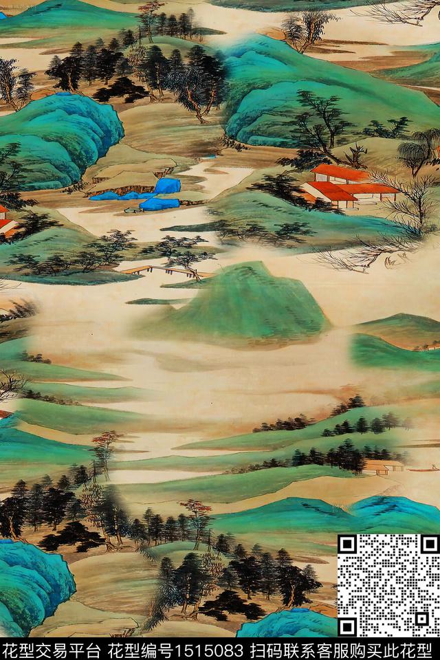 香云纱国画中老年数码印花华亿平台下载（图片编号: 1515083） - 瓦栏（Walan）