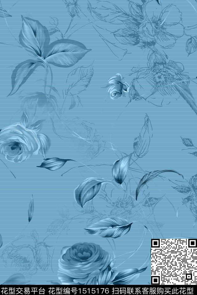 定位花女装花卉数码印花华亿平台下载（图片编号: 1515176） - 瓦栏（Walan）