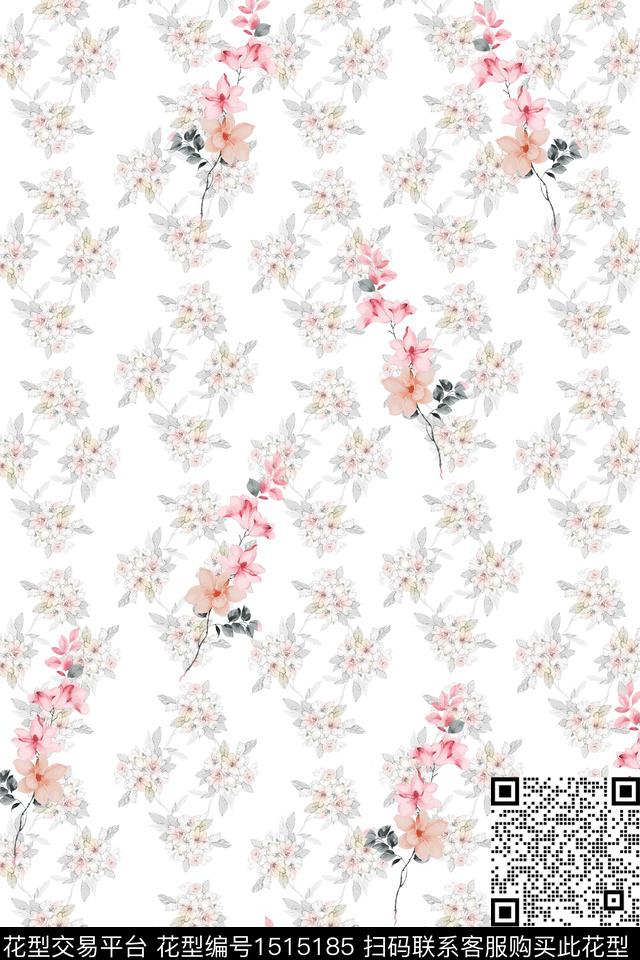 花卉大牌风小清新数码印花华亿平台下载（图片编号: 1515185） - 瓦栏（Walan）