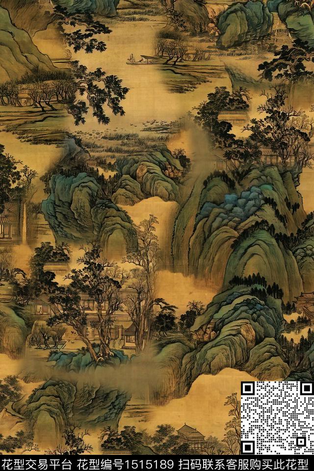 香云纱国画中老年数码印花华亿平台下载（图片编号: 1515189） - 瓦栏（Walan）