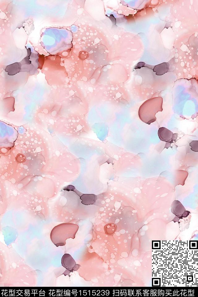 抽象小清新真丝数码印花华亿平台下载（图片编号: 1515239） - 瓦栏（Walan）