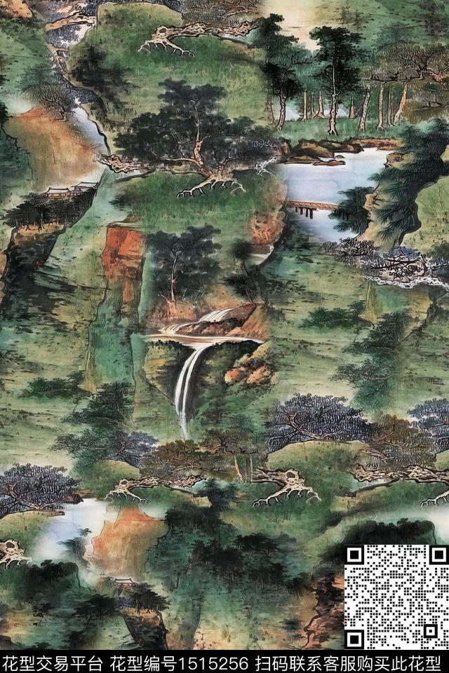 香云纱国画中老年数码印花华亿平台下载（图片编号: 1515256） - 瓦栏（Walan）