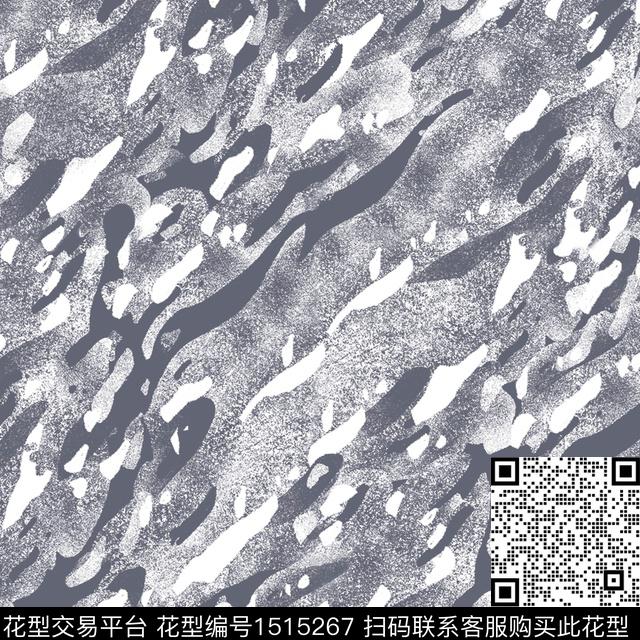 迷彩自然肌理黑白灰数码印花华亿平台下载（图片编号: 1515267） - 瓦栏（Walan）