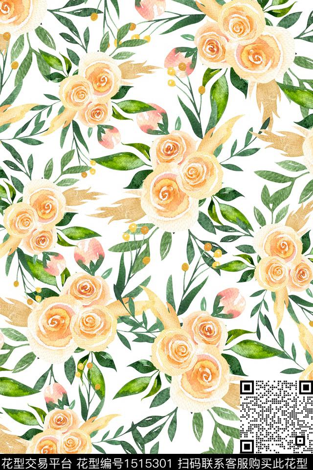 女装花卉小碎花数码印花华亿平台下载（图片编号: 1515301） - 瓦栏（Walan）