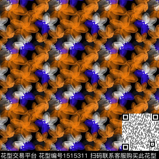 女装抽象小碎花数码印花华亿平台下载（图片编号: 1515311） - 瓦栏（Walan）