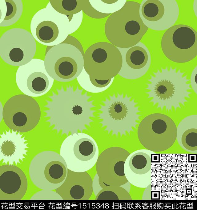 几何抽象混合拼接数码印花华亿平台下载（图片编号: 1515348） - 瓦栏（Walan）