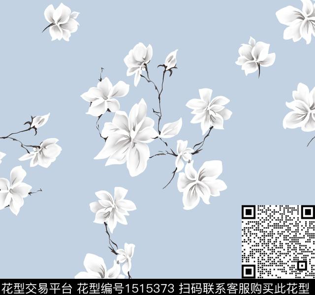 水彩数码华亿平台花卉数码印花华亿平台下载（图片编号: 1515373） - 瓦栏（Walan）