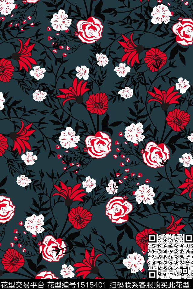 女装花卉小碎花数码印花华亿平台下载（图片编号: 1515401） - 瓦栏（Walan）