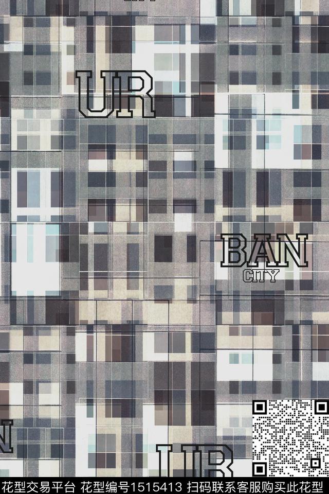 字母男装抽象男装数码印花华亿平台下载（图片编号: 1515413） - 瓦栏（Walan）