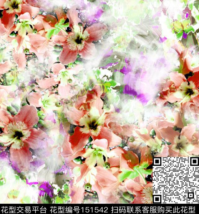 百合光影芬芳数码印花华亿平台下载（图片编号: 151542） - 瓦栏（Walan）