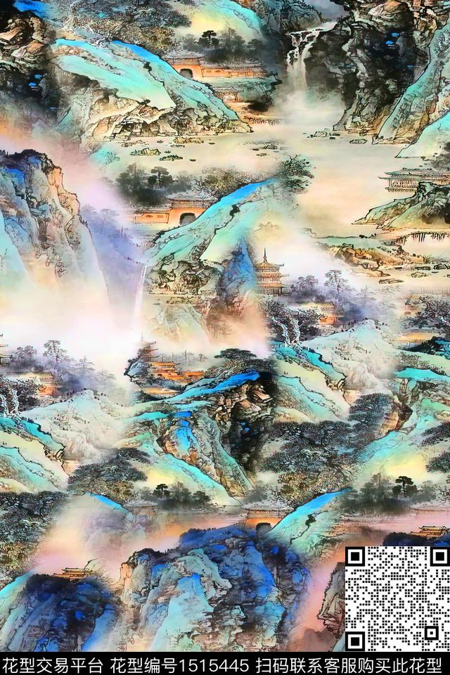 香云纱国画中老年数码印花华亿平台下载（图片编号: 1515445） - 瓦栏（Walan）