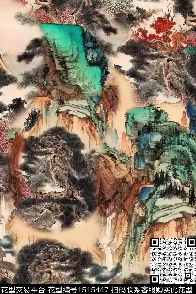 香云纱国画中老年数码印花华亿平台下载（图片编号: 1515447） - 瓦栏（Walan）