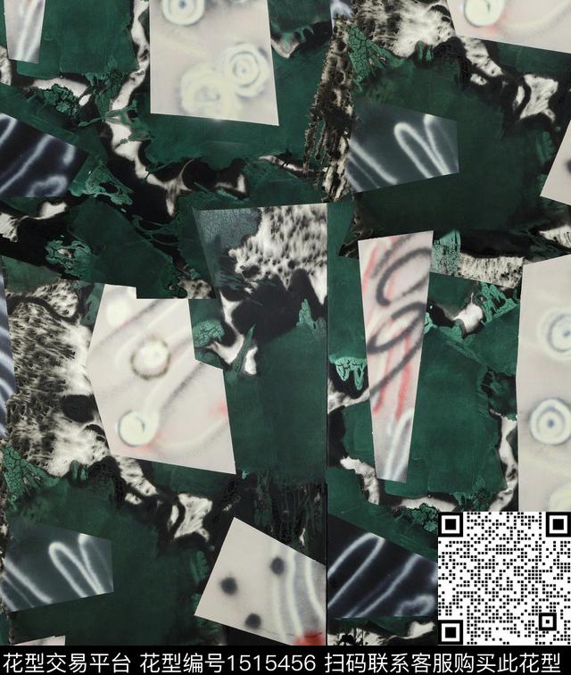 肌理混合拼接衬衫印花数码印花华亿平台下载（图片编号: 1515456） - 瓦栏（Walan）