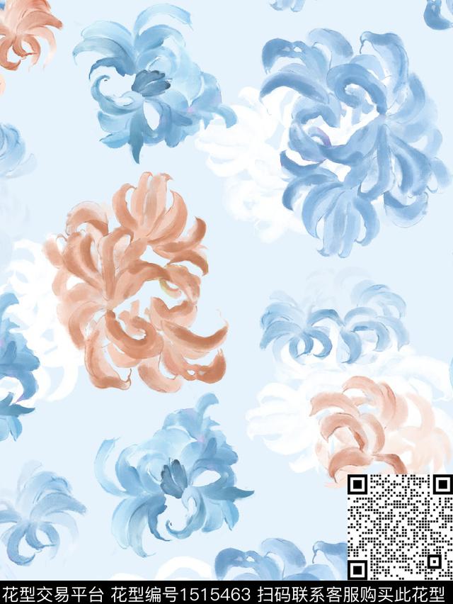 绿植树叶大牌风中国风数码印花华亿平台下载（图片编号: 1515463） - 瓦栏（Walan）