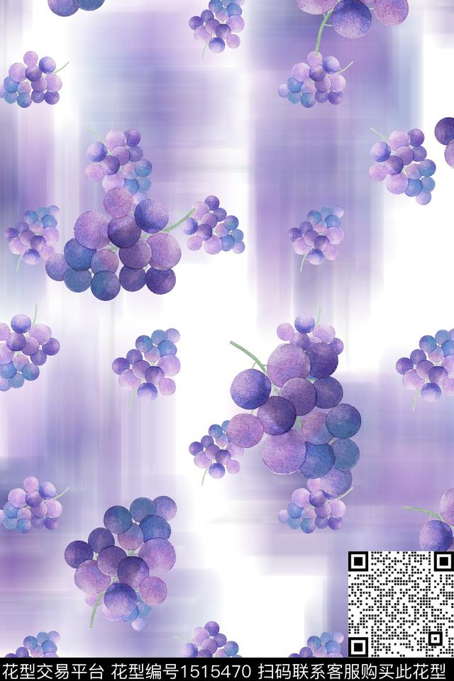 水果葡萄大牌风数码印花华亿平台下载（图片编号: 1515470） - 瓦栏（Walan）