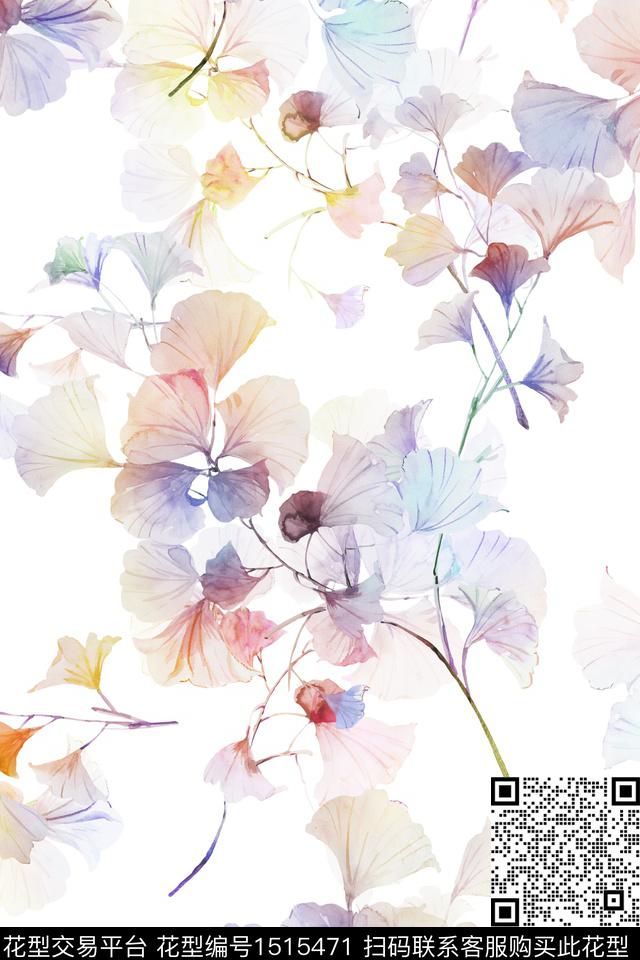 绿植树叶大牌风小清新数码印花华亿平台下载（图片编号: 1515471） - 瓦栏（Walan）