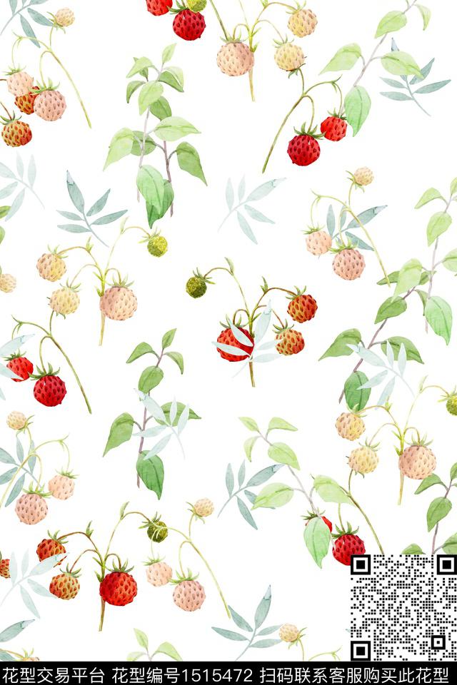 水果大牌风真丝数码印花华亿平台下载（图片编号: 1515472） - 瓦栏（Walan）