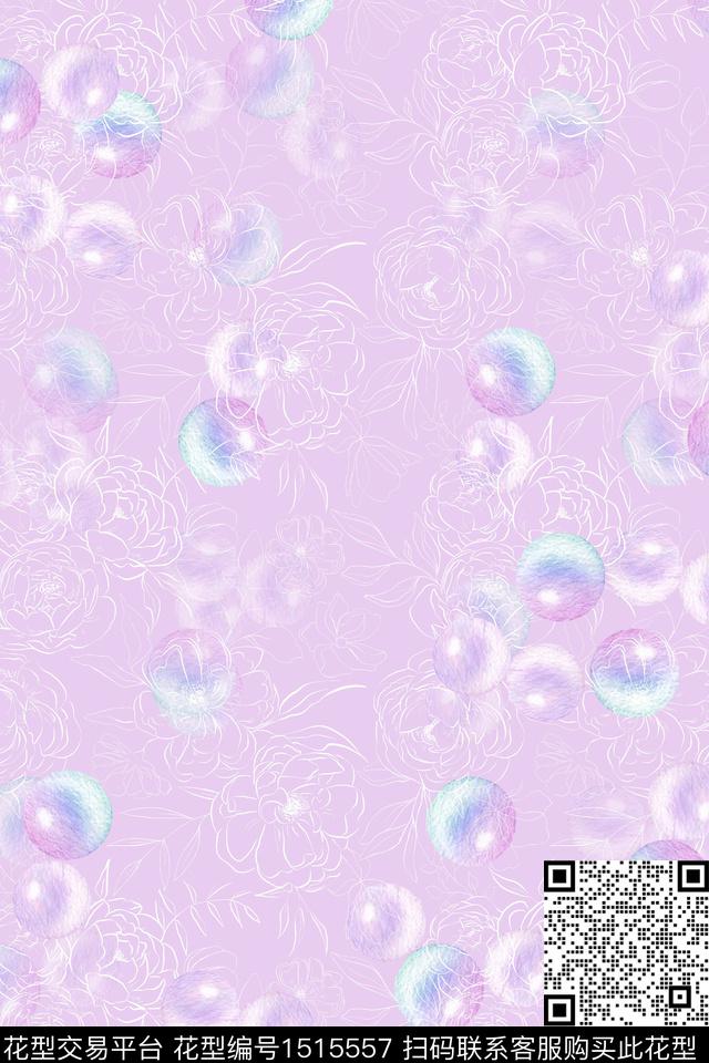 花卉大牌风小清新数码印花华亿平台下载（图片编号: 1515557） - 瓦栏（Walan）