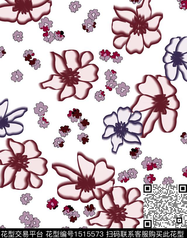 连衣裙女装花卉数码印花华亿平台下载（图片编号: 1515573） - 瓦栏（Walan）