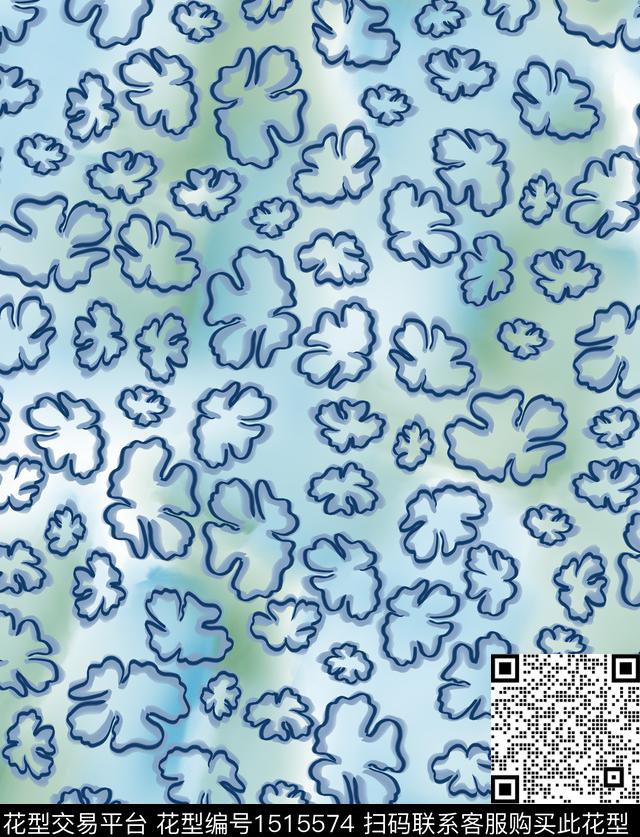 连衣裙女装花卉数码印花华亿平台下载（图片编号: 1515574） - 瓦栏（Walan）