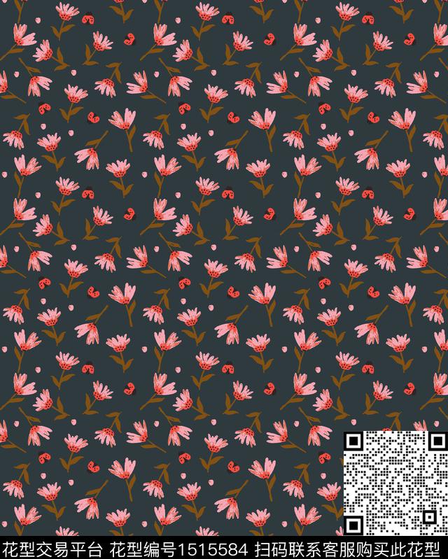 时尚女装花卉传统印花华亿平台下载（图片编号: 1515584） - 瓦栏（Walan）