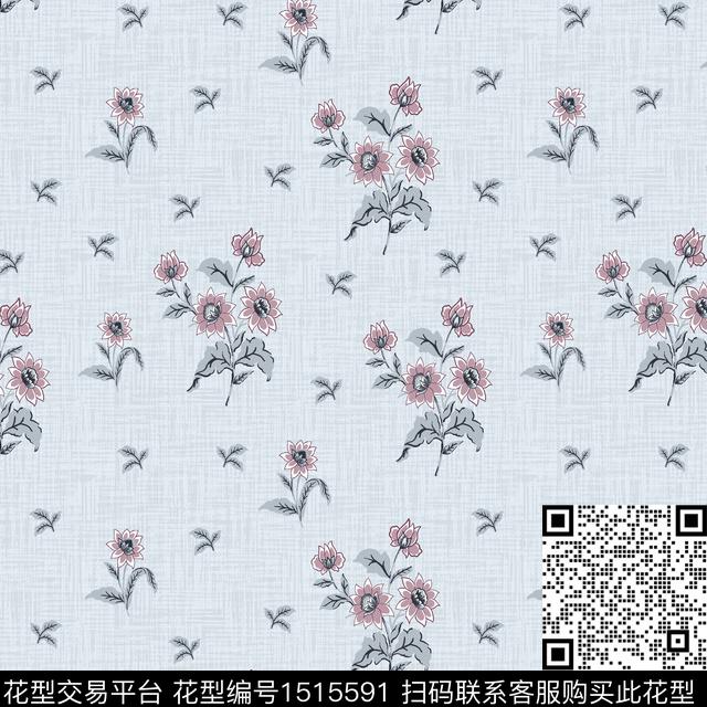花卉小碎花手绘花卉传统印花华亿平台下载（图片编号: 1515591） - 瓦栏（Walan）