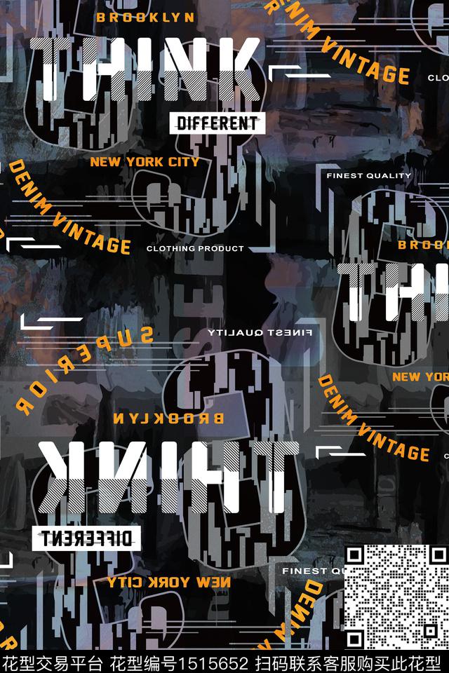 字母数码华亿平台抽象男装数码印花华亿平台下载（图片编号: 1515652） - 瓦栏（Walan）