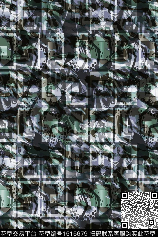 字母数码华亿平台抽象男装数码印花华亿平台下载（图片编号: 1515679） - 瓦栏（Walan）