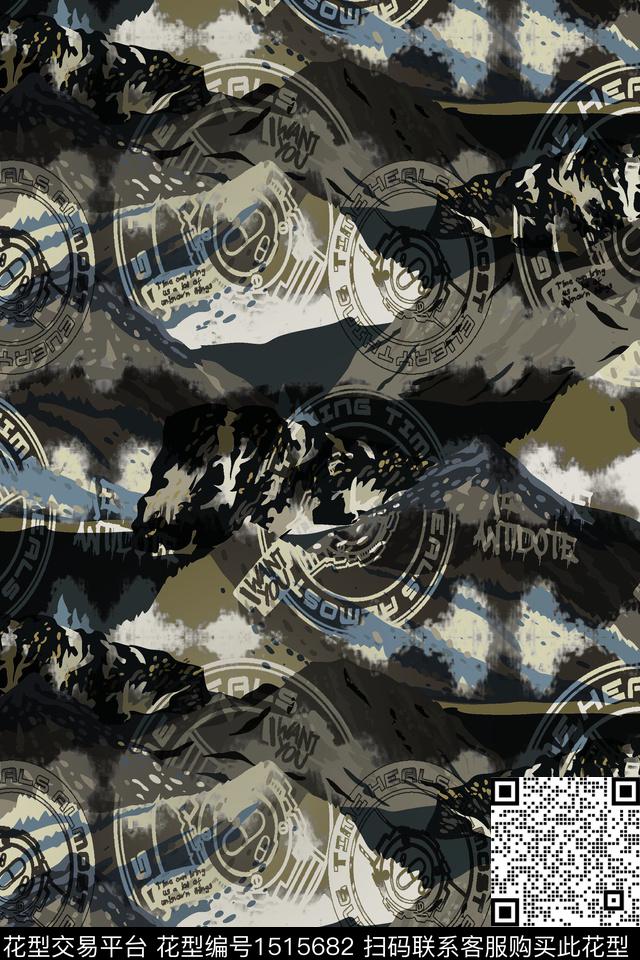 字母数码华亿平台抽象男装数码印花华亿平台下载（图片编号: 1515682） - 瓦栏（Walan）