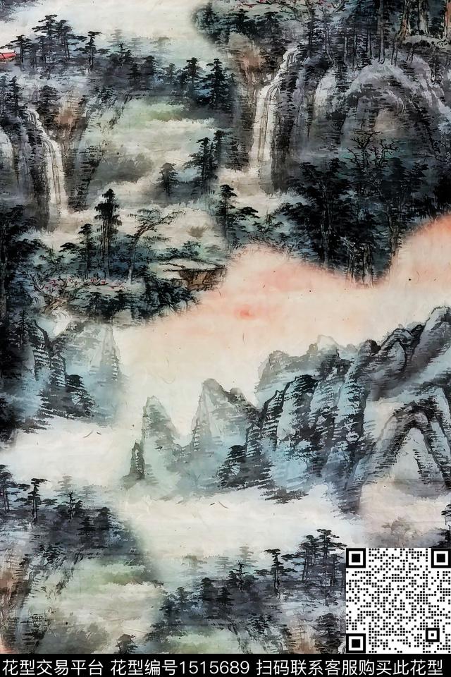 香云纱国画中老年数码印花华亿平台下载（图片编号: 1515689） - 瓦栏（Walan）