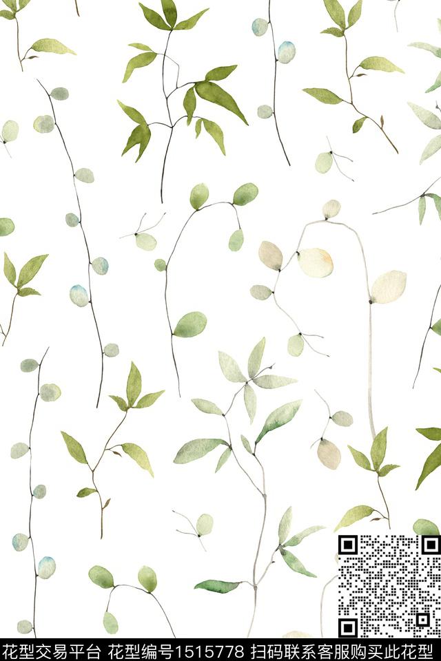 花卉大牌风小清新数码印花华亿平台下载（图片编号: 1515778） - 瓦栏（Walan）