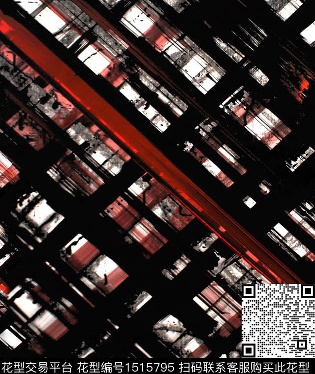 手绘格子2023秋冬羽绒服印花数码印花华亿平台下载（图片编号: 1515795） - 瓦栏（Walan）