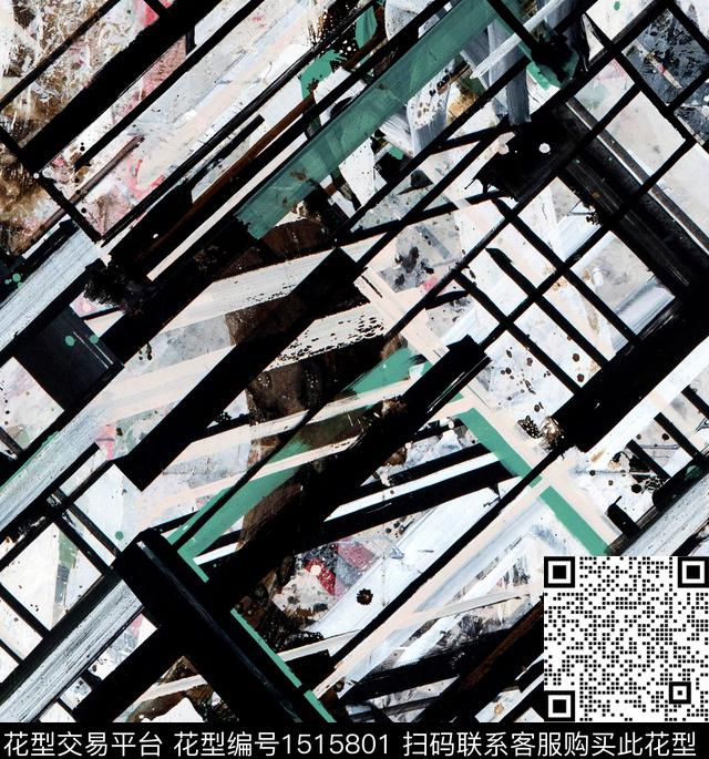 手绘格子2023秋冬羽绒服印花数码印花华亿平台下载（图片编号: 1515801） - 瓦栏（Walan）