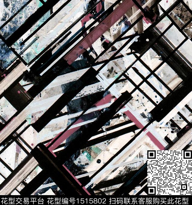 手绘格子2023秋冬羽绒服印花数码印花华亿平台下载（图片编号: 1515802） - 瓦栏（Walan）