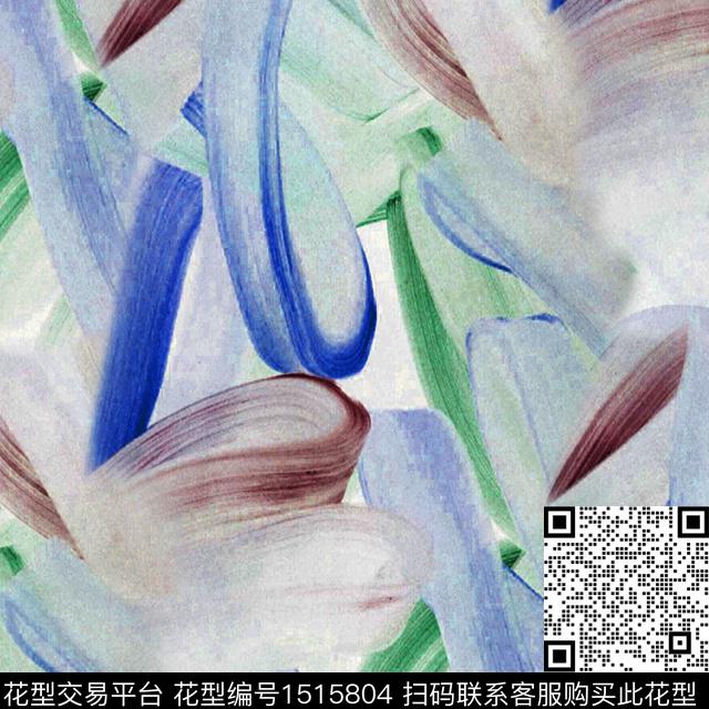 笔触手绘抽象2023秋冬数码印花华亿平台下载（图片编号: 1515804） - 瓦栏（Walan）
