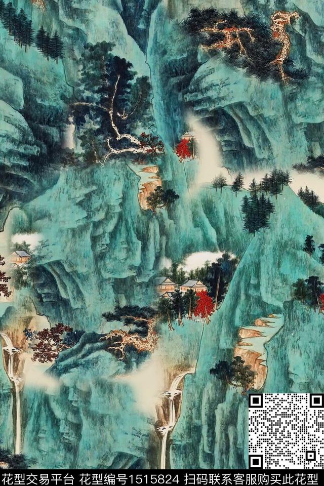 香云纱国画中老年数码印花华亿平台下载（图片编号: 1515824） - 瓦栏（Walan）