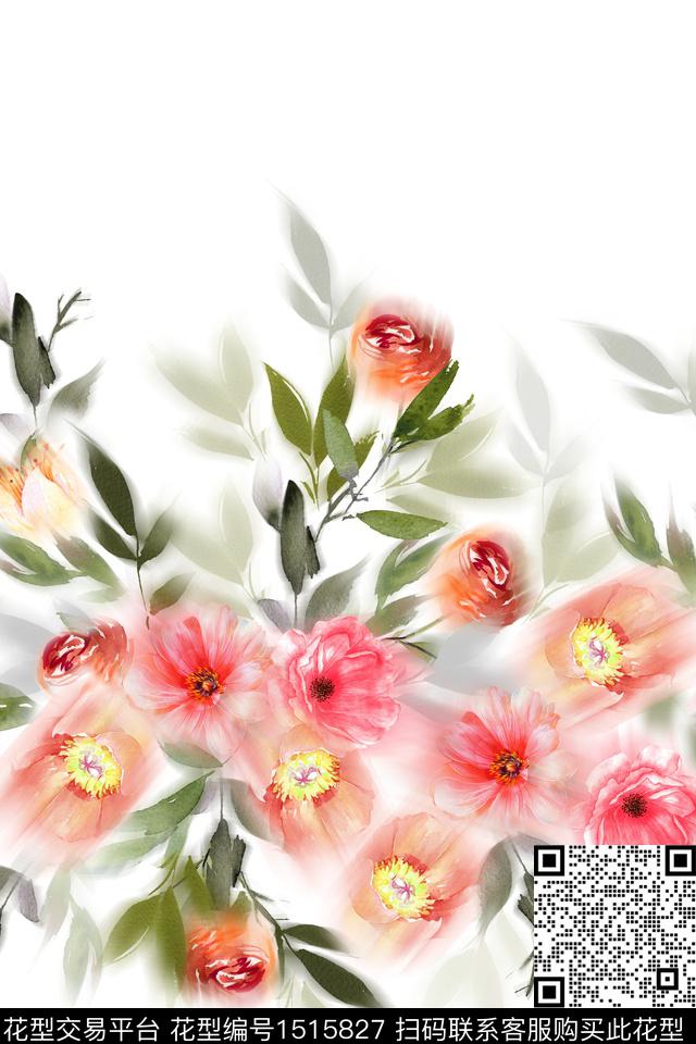 定位花花卉大花数码印花华亿平台下载（图片编号: 1515827） - 瓦栏（Walan）