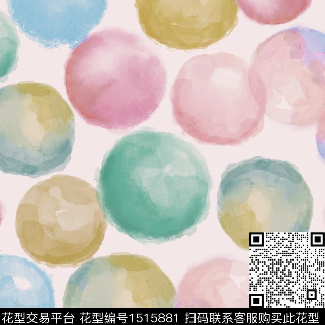 水彩圆抽象数码印花华亿平台下载（图片编号: 1515881） - 瓦栏（Walan）