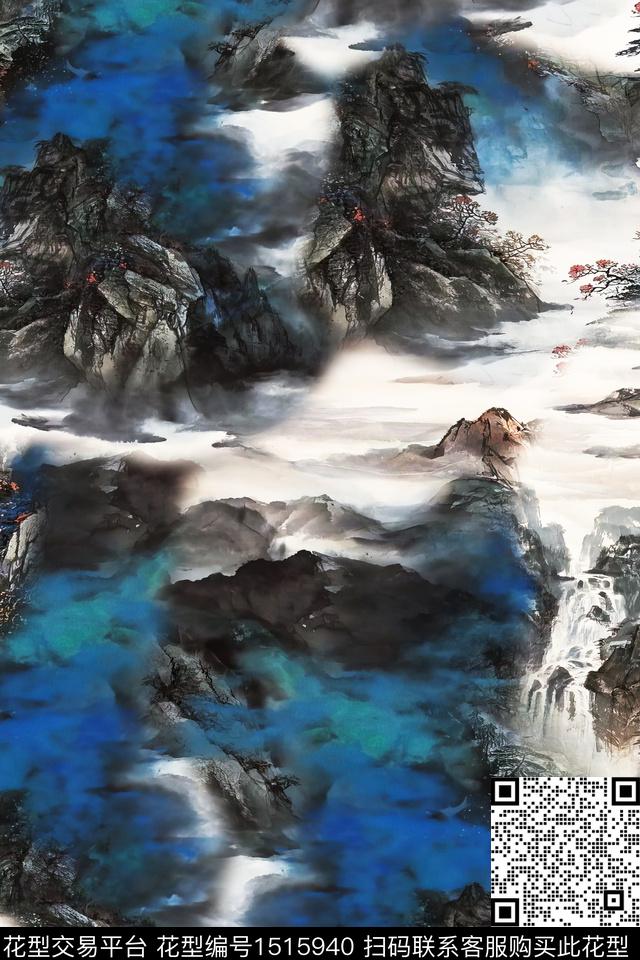 香云纱国画中老年数码印花华亿平台下载（图片编号: 1515940） - 瓦栏（Walan）