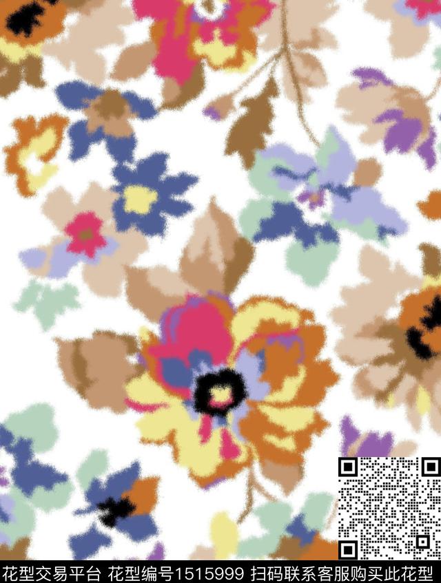 写意肌理趋势华亿平台传统印花华亿平台下载（图片编号: 1515999） - 瓦栏（Walan）