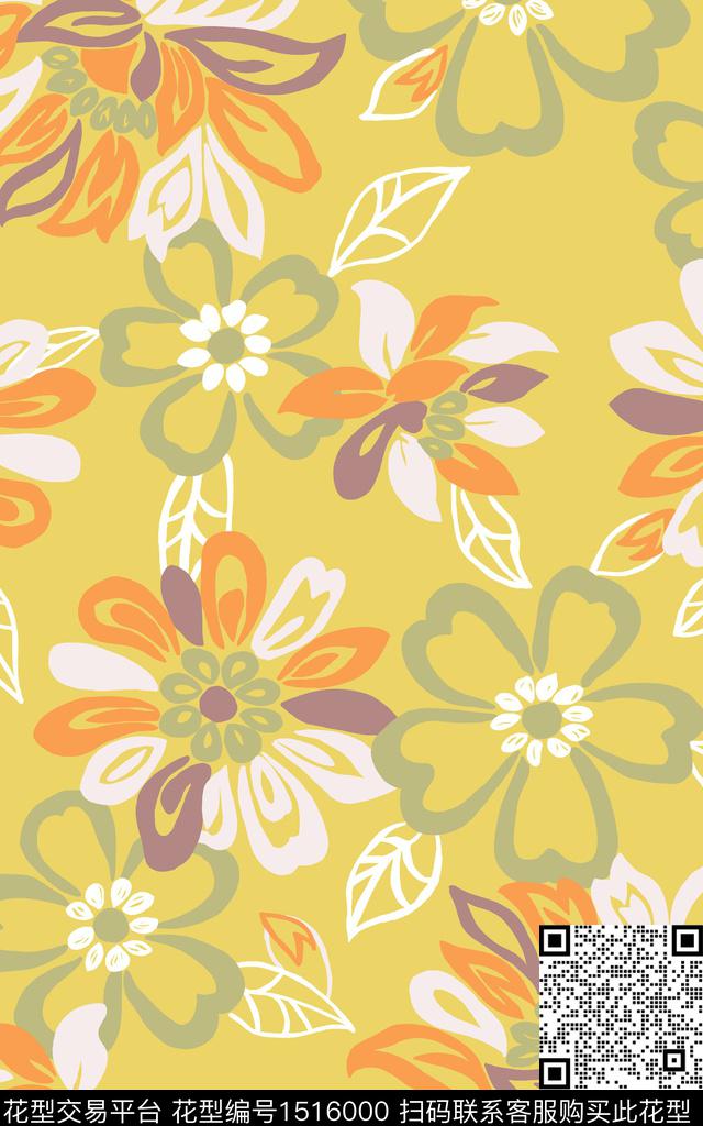 趋势华亿平台花卉小碎花传统印花华亿平台下载（图片编号: 1516000） - 瓦栏（Walan）