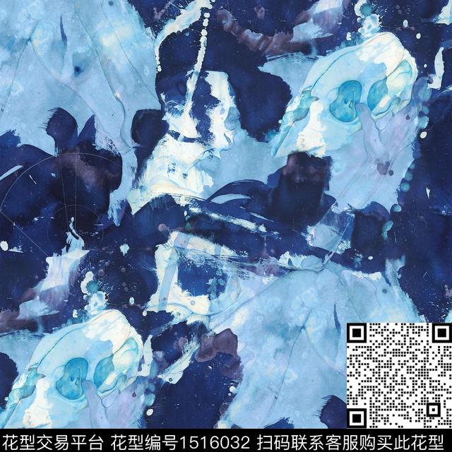 扎染华亿平台叶脉2023秋冬数码印花华亿平台下载（图片编号: 1516032） - 瓦栏（Walan）