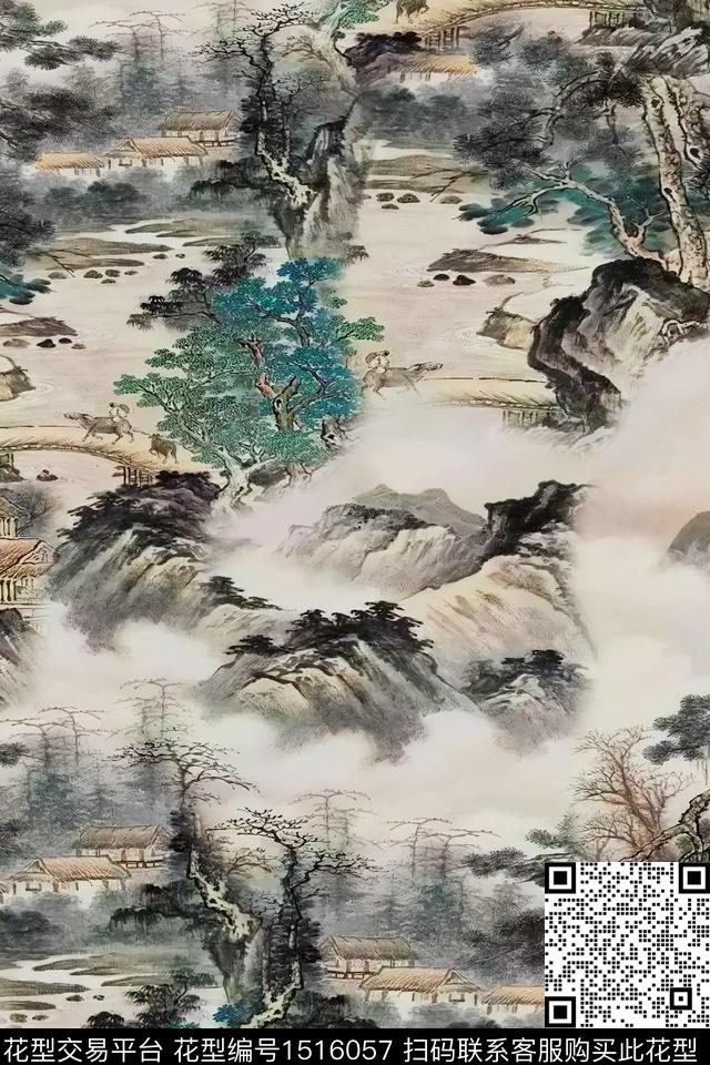 香云纱中老年国画数码印花华亿平台下载（图片编号: 1516057） - 瓦栏（Walan）