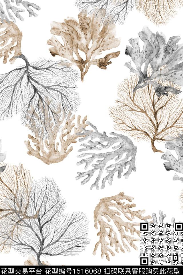 花卉大牌风小清新数码印花华亿平台下载（图片编号: 1516068） - 瓦栏（Walan）