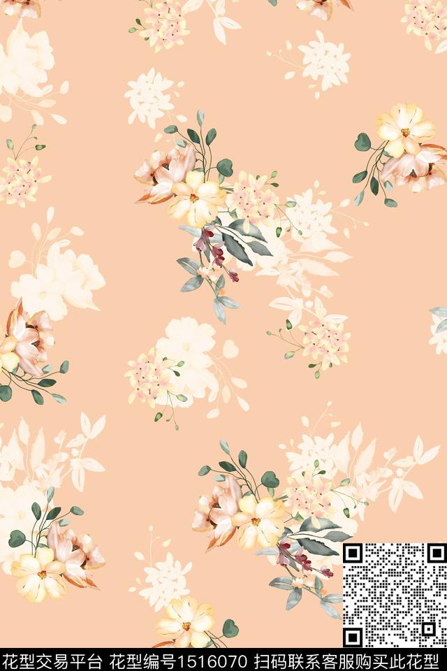 绿植树叶花卉大牌风数码印花华亿平台下载（图片编号: 1516070） - 瓦栏（Walan）