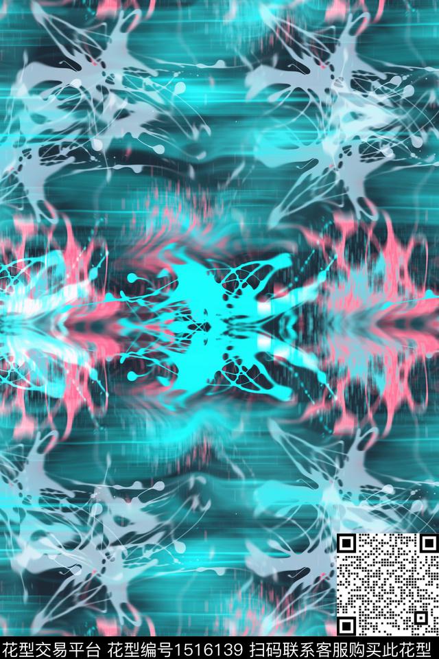 抽象男装户外家居服数码印花华亿平台下载（图片编号: 1516139） - 瓦栏（Walan）