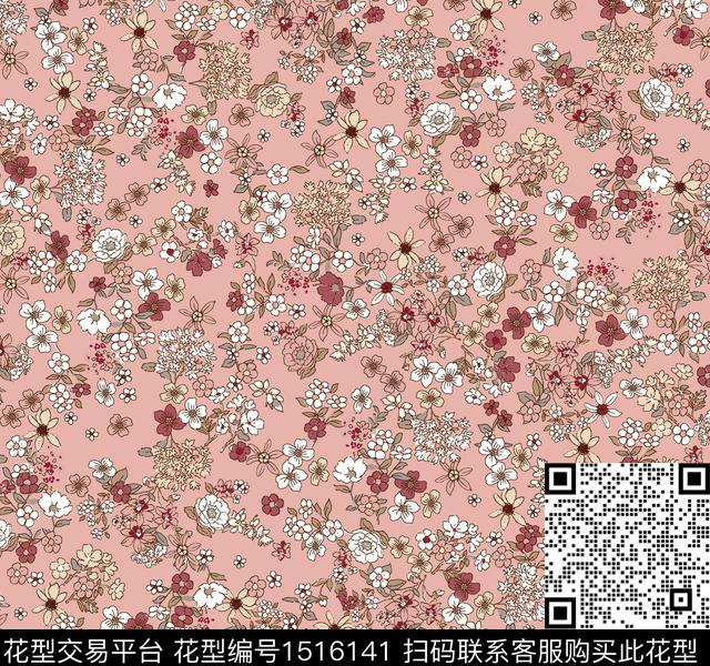 花卉春夏华亿平台小碎花数码印花华亿平台下载（图片编号: 1516141） - 瓦栏（Walan）